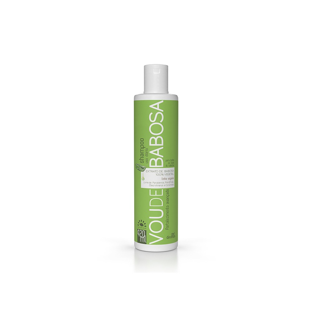 14895 shampoo vegano com filtro solar 420 ml griffus vou de babosa